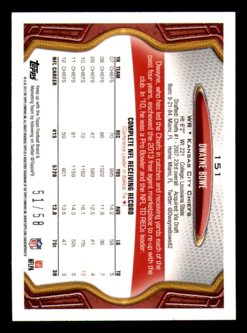 2013 Topps Mini Gold Football #ed/58 - Set Break - Front and Back Scans # 1-220 - Picture 338 of 486