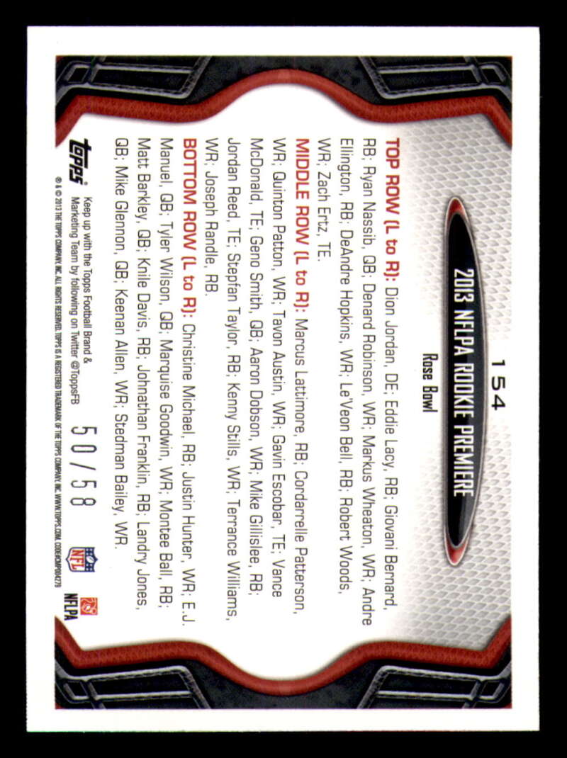 2013 Topps Mini Gold Football #ed/58 - Set Break - Front and Back Scans # 1-220 - Picture 344 of 486