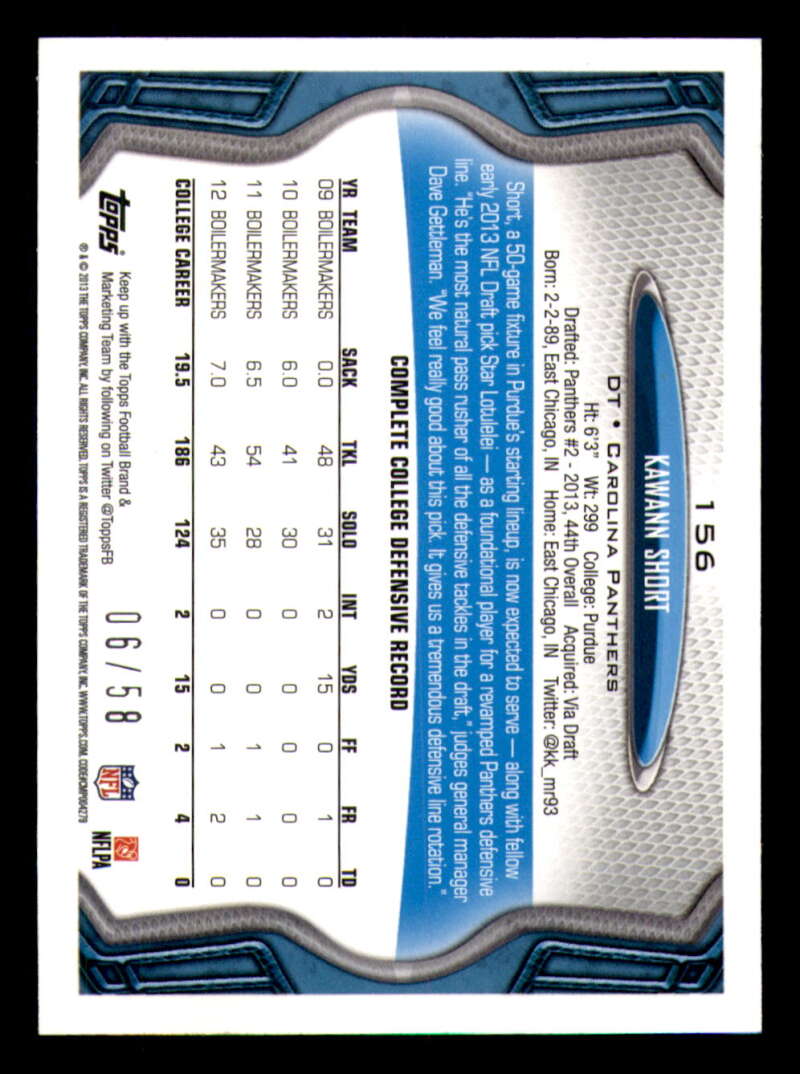 2013 Topps Mini Gold Football #ed/58 - Set Break - Front and Back Scans # 1-220 - Picture 347 of 486