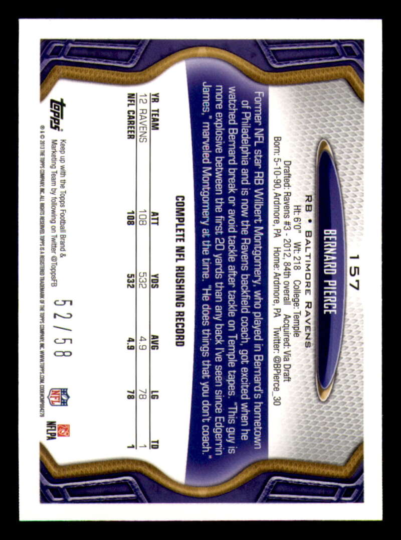2013 Topps Mini Gold Football #ed/58 - Set Break - Front and Back Scans # 1-220 - Picture 350 of 486