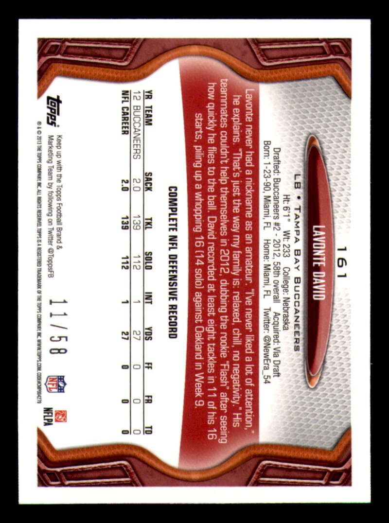 2013 Topps Mini Gold Football #ed/58 - Set Break - Front and Back Scans # 1-220 - Picture 359 of 486