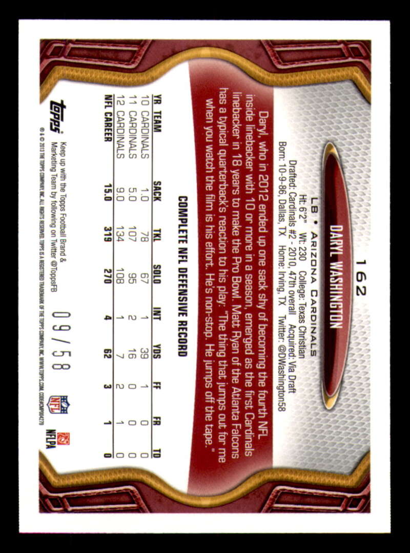 2013 Topps Mini Gold Football #ed/58 - Set Break - Front and Back Scans # 1-220 - Picture 362 of 486