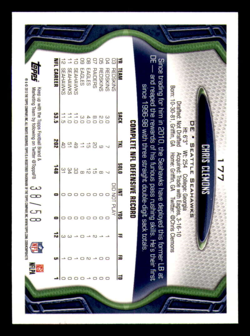 2013 Topps Mini Gold Football #ed/58 - Set Break - Front and Back Scans # 1-220 - Picture 395 of 486
