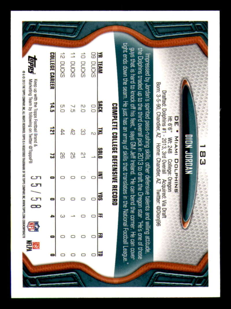 2013 Topps Mini Gold Football #ed/58 - Set Break - Front and Back Scans # 1-220 - Picture 407 of 486