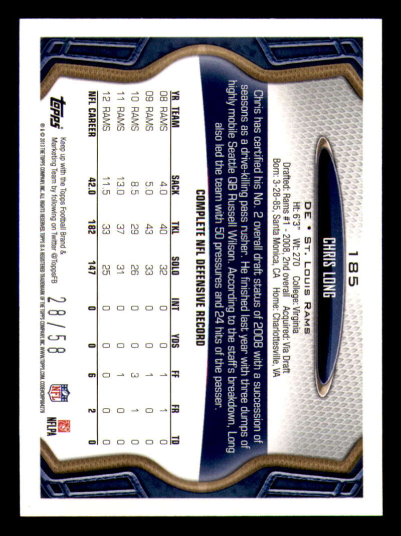 2013 Topps Mini Gold Football #ed/58 - Set Break - Front and Back Scans # 1-220 - Picture 413 of 486