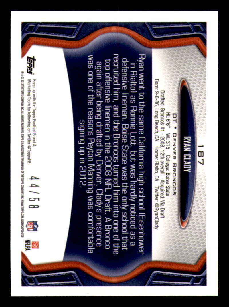 2013 Topps Mini Gold Football #ed/58 - Set Break - Front and Back Scans # 1-220 - Picture 416 of 486