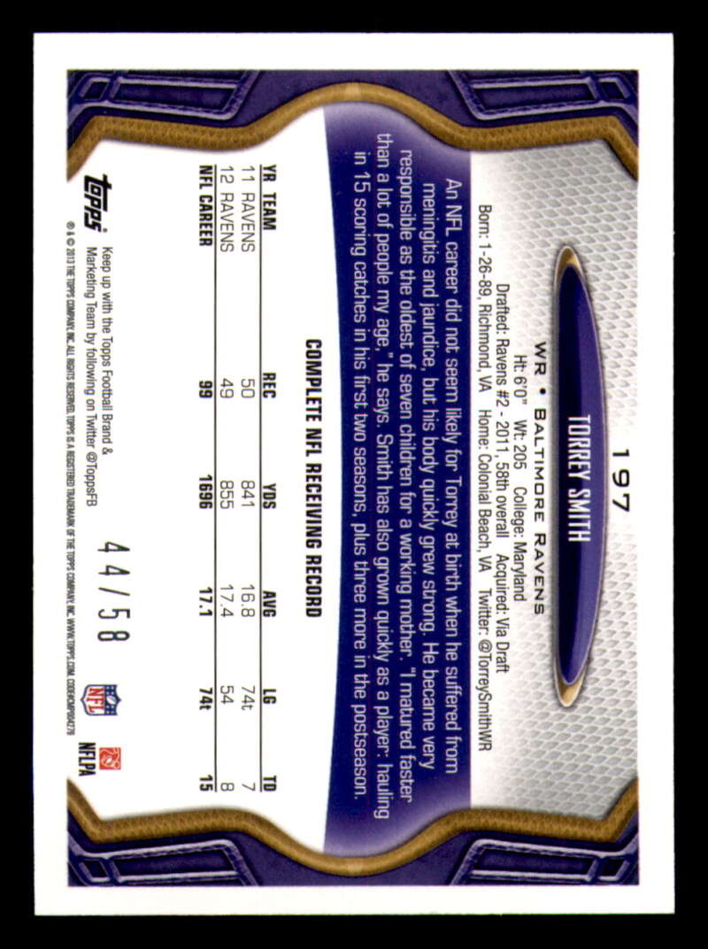 2013 Topps Mini Gold Football #ed/58 - Set Break - Front and Back Scans # 1-220 - Picture 437 of 486