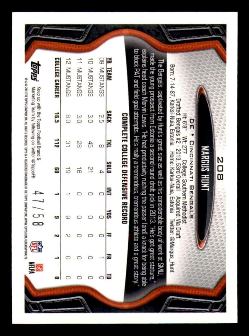 2013 Topps Mini Gold Football #ed/58 - Set Break - Front and Back Scans # 1-220 - Picture 461 of 486