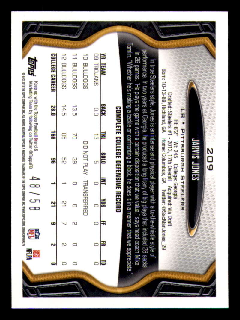 2013 Topps Mini Gold Football #ed/58 - Set Break - Front and Back Scans # 1-220 - Picture 464 of 486