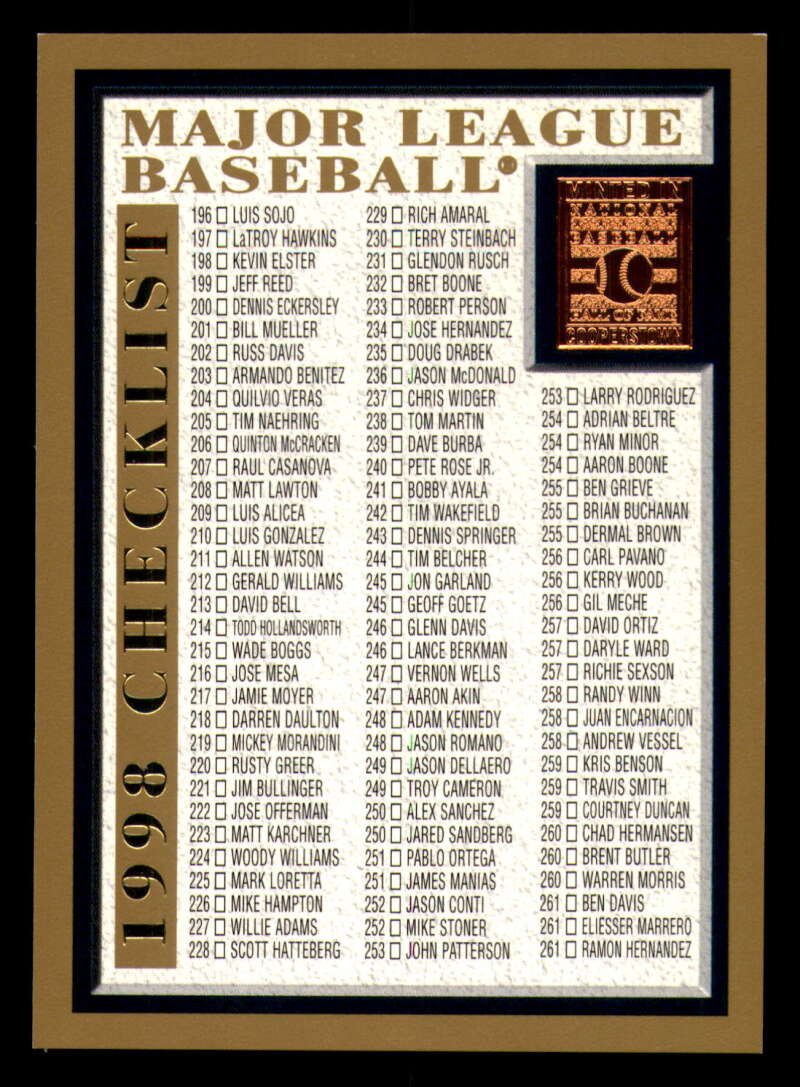 1998 Topps acuñado en paralelo de béisbol Cooperstown * * Set Break * 253-503 - Imagen 39 de 436