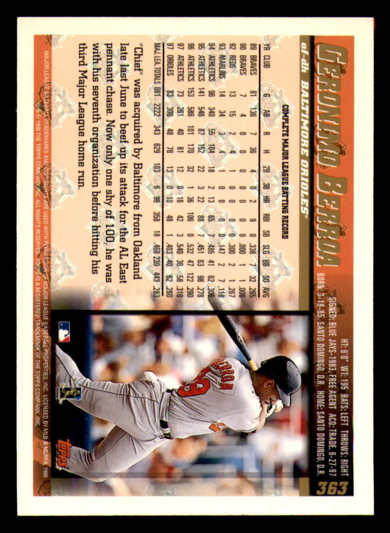 1998 Topps acuñado en paralelo de béisbol Cooperstown * * Set Break * 253-503 - Imagen 188 de 436