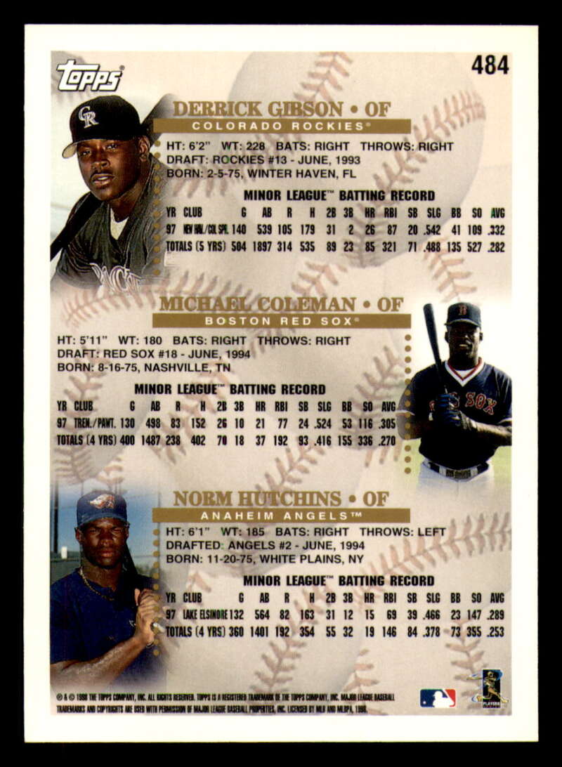 1998 Topps acuñado en paralelo de béisbol Cooperstown * * Set Break * 253-503 - Imagen 408 de 436