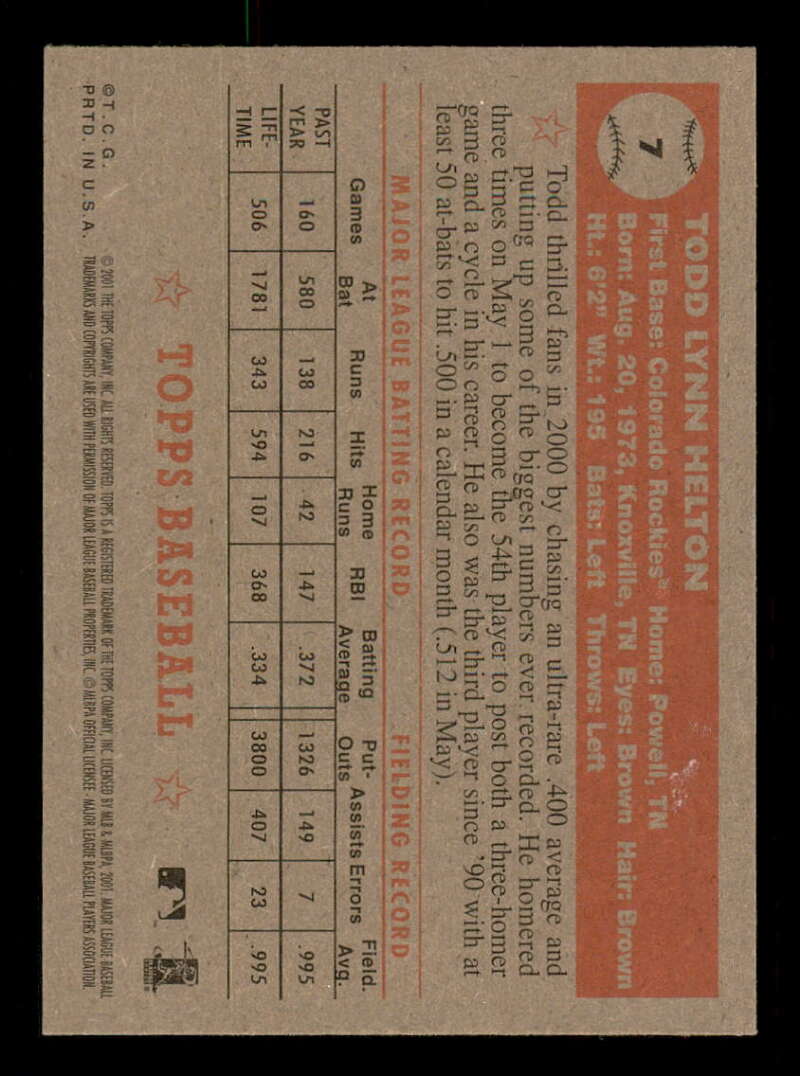 2001 Topps Heritage (Black/Red Back) SP/Short Print Variations #1-80 (You Pick) - Picture 170 of 316