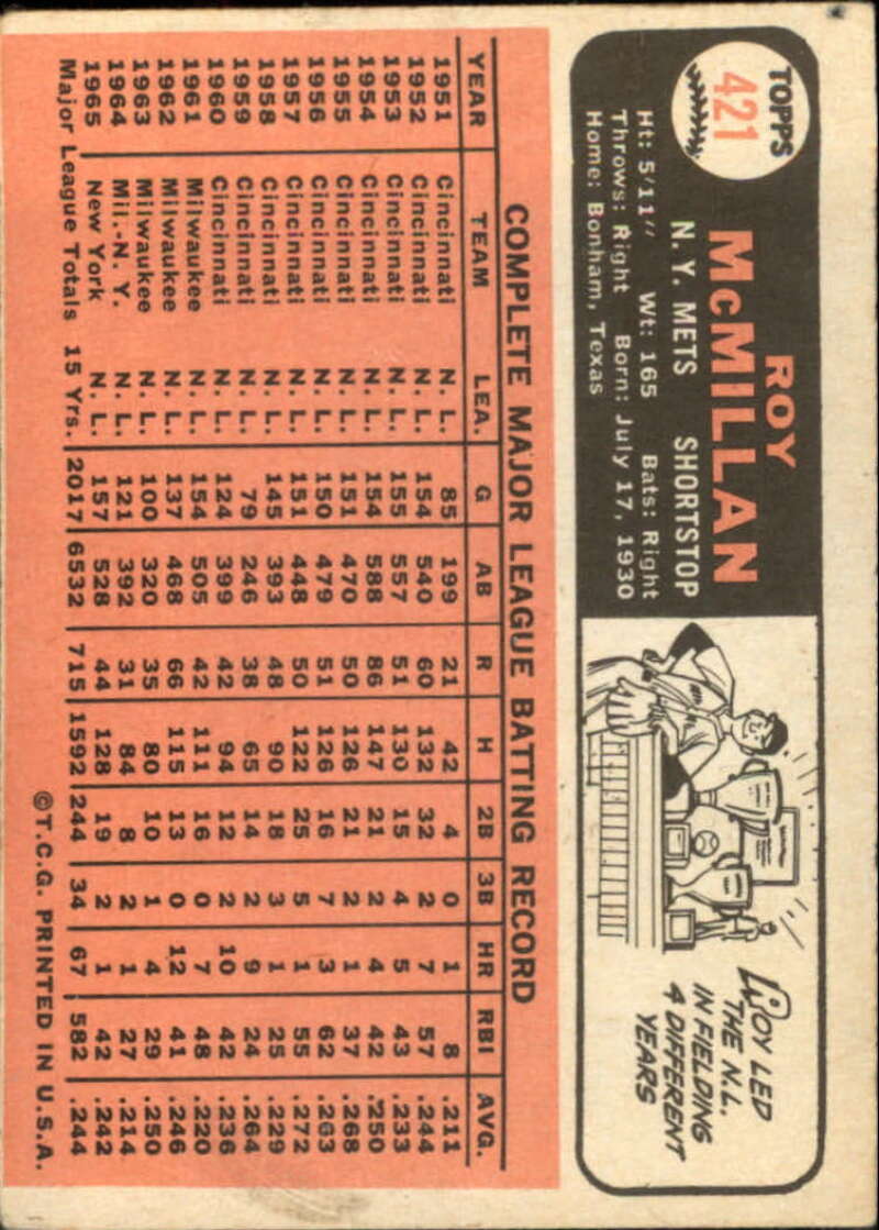 Pick Your Cards 1966 Topps Baseball Singles Set Break 1 (#266-516) - Picture 275 of 447