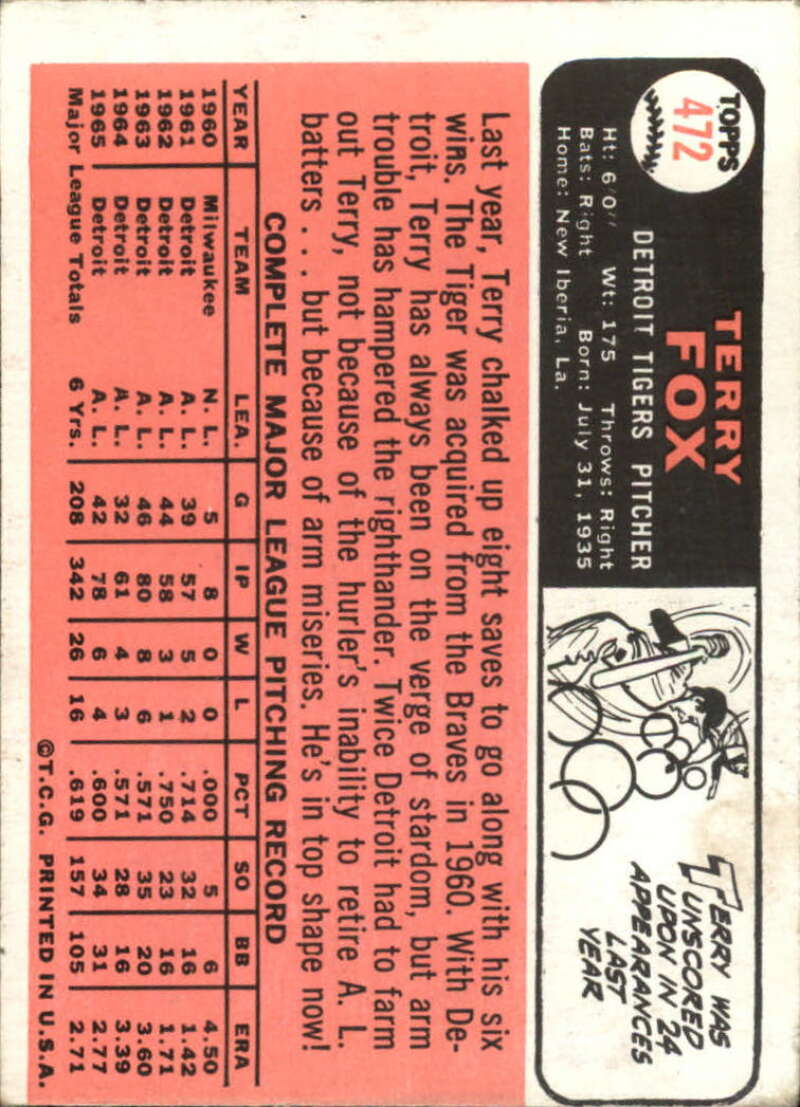 Pick Your Cards 1966 Topps Baseball Singles Set Break 1 (#266-516) - Picture 373 of 447