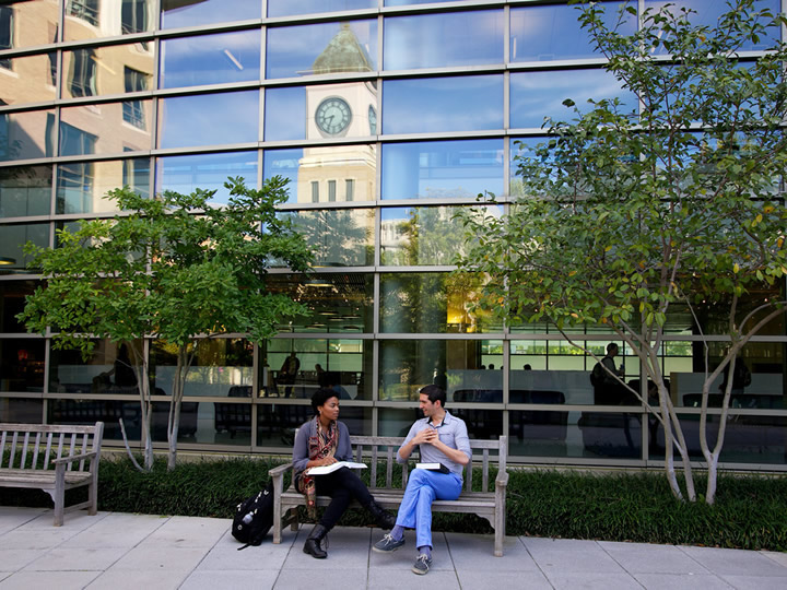 Georgetown Law Center Students Talking Outside