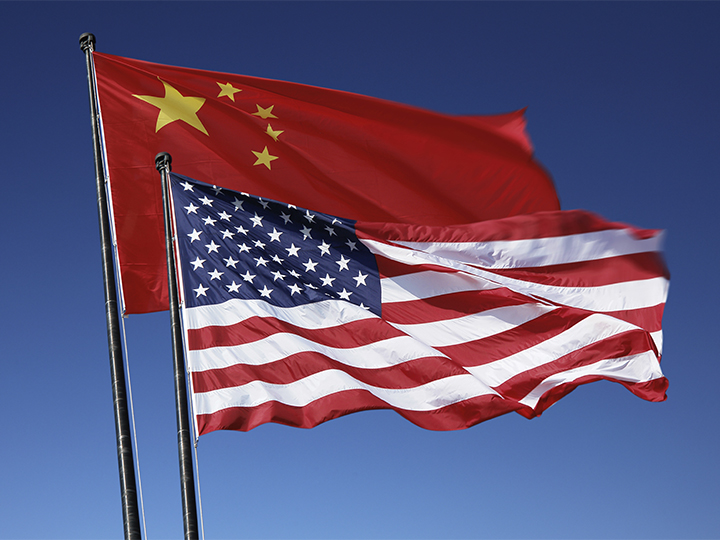 U.S. and China flags