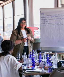 Group sitting around a table