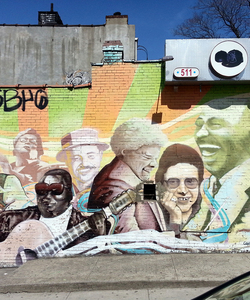 Brooklyn mural of salsa music legends
