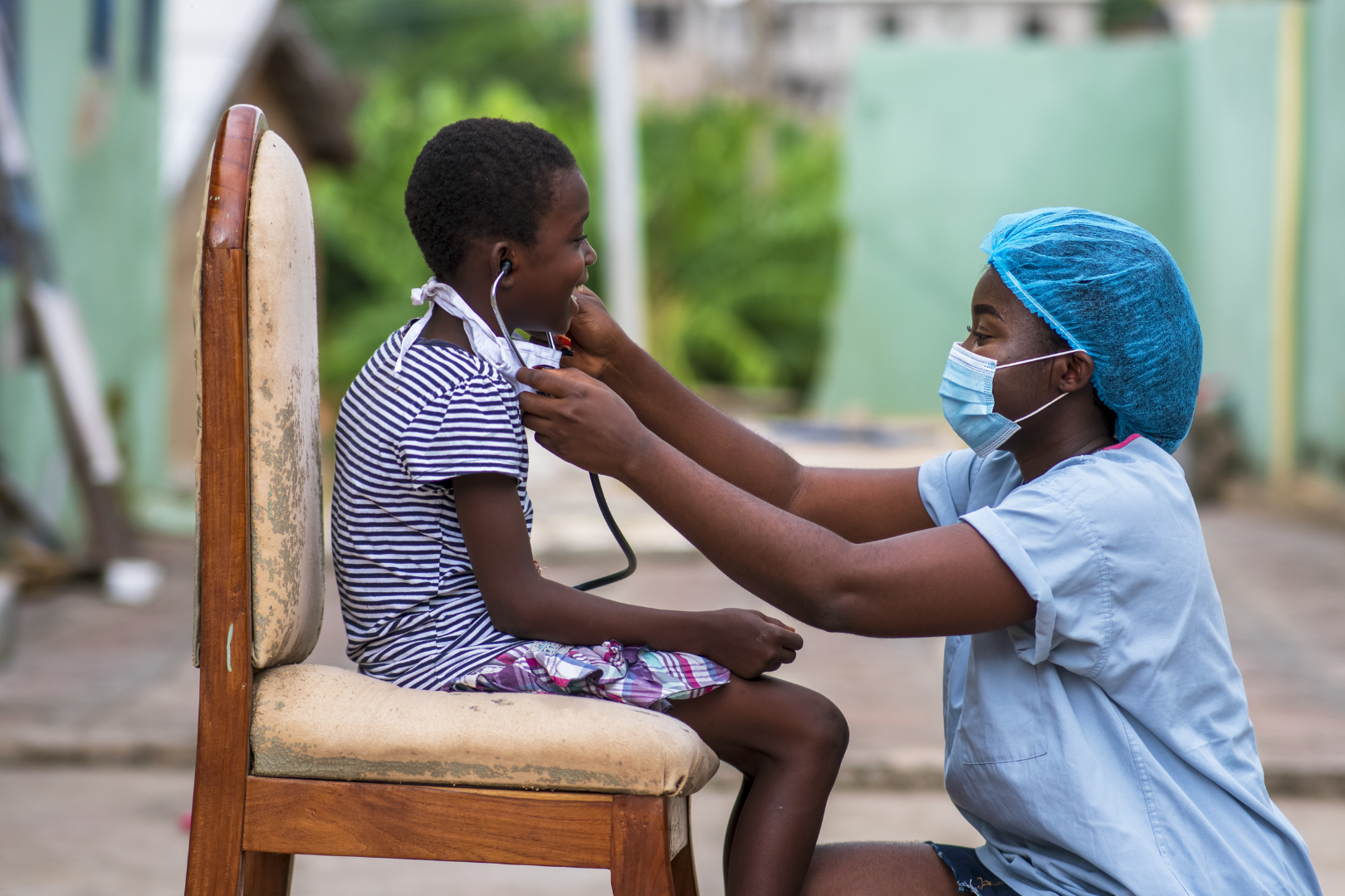 A child receiving medical care