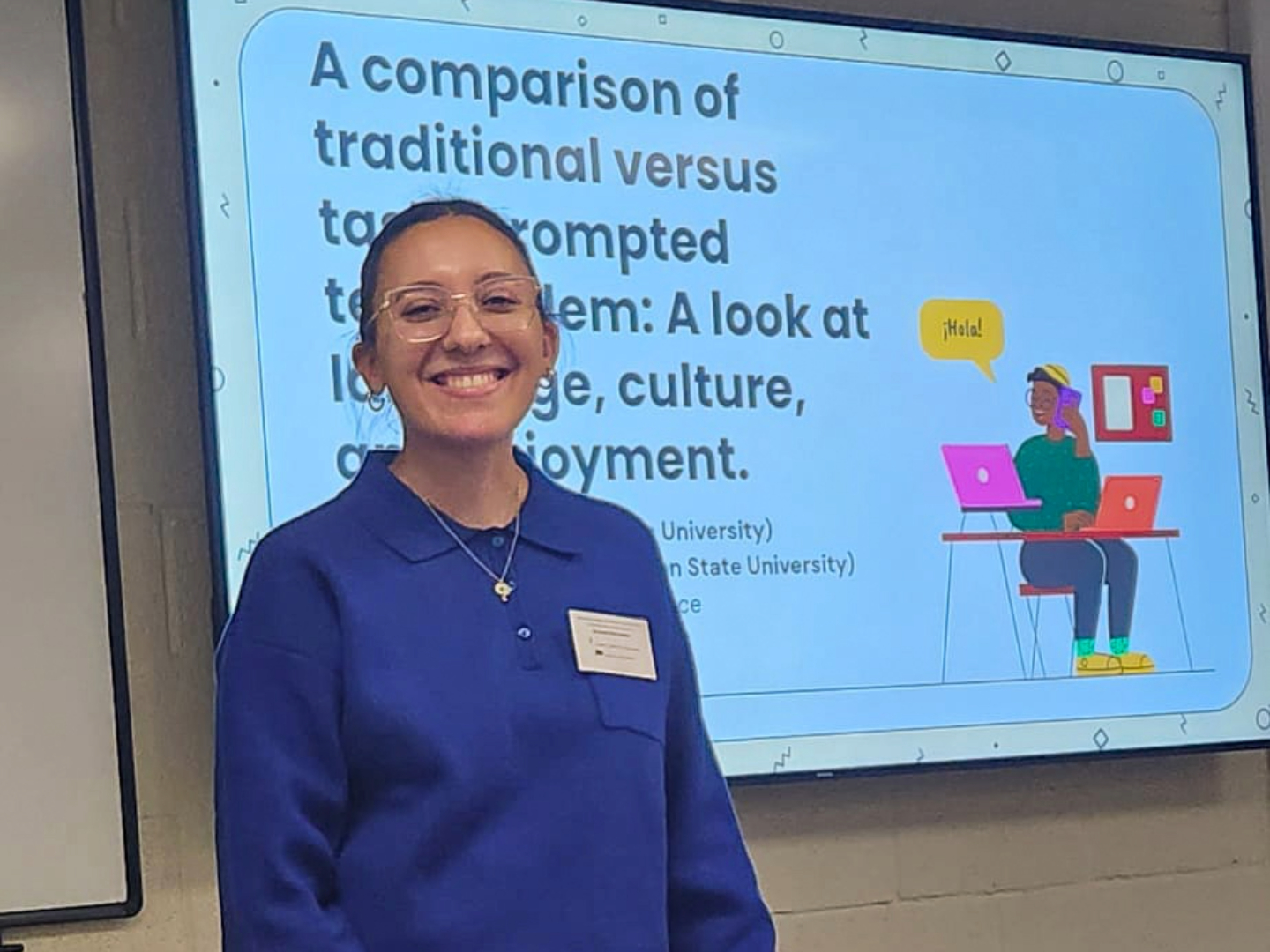 Andi Hernando presenta en la Conferencia Internacional Movilizando a Estudiantes y Profesores de Idiomas (MOBILLE) en Lovaina-la-Nueva, Bélgica.