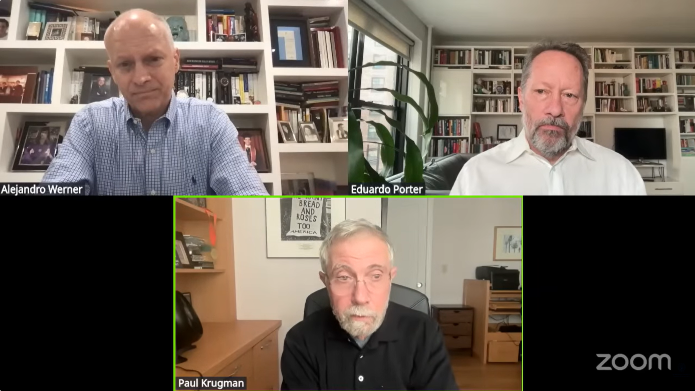 Alejandro Werner, Eduardo Porter y Paul Krugman