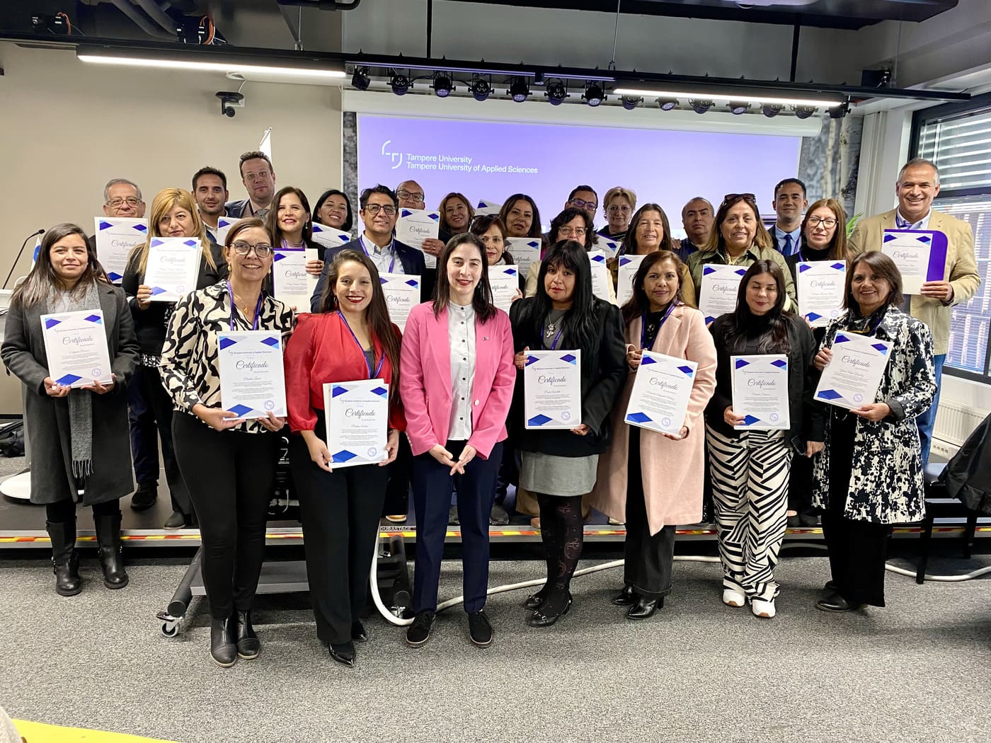 Educational leaders who, through AntofaEDUCA, traveled to Finland for training facilitated by Tampere University of Applied Sciences (TAMK).