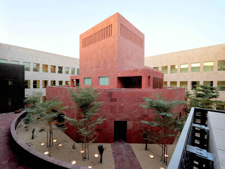 The Interior Courtyard of a building on the GU-Q Campus