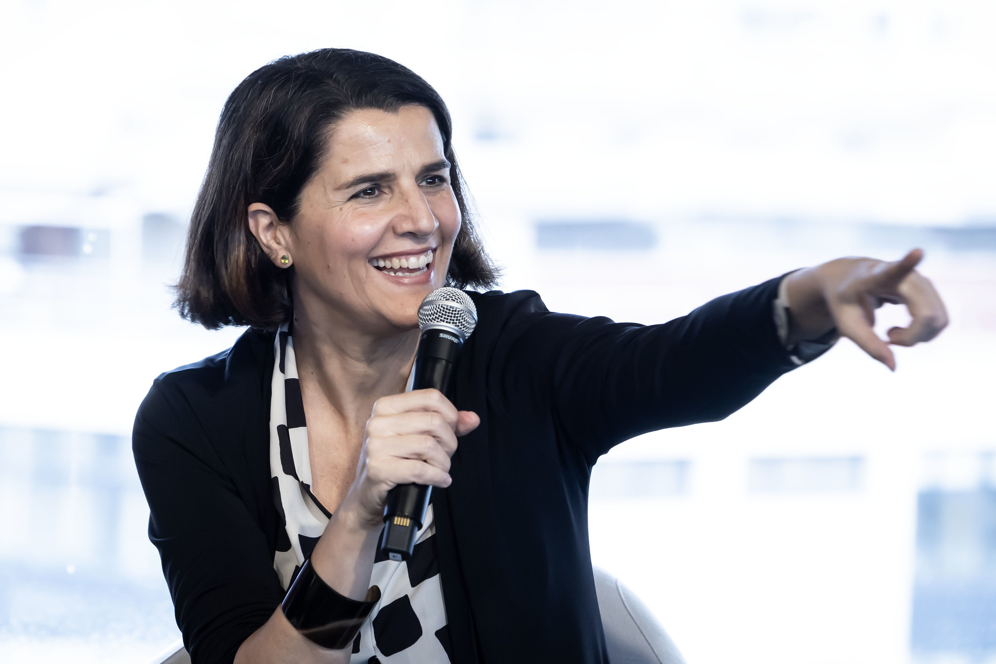 Judit Carrera takes an audience question in "Europe after America?"