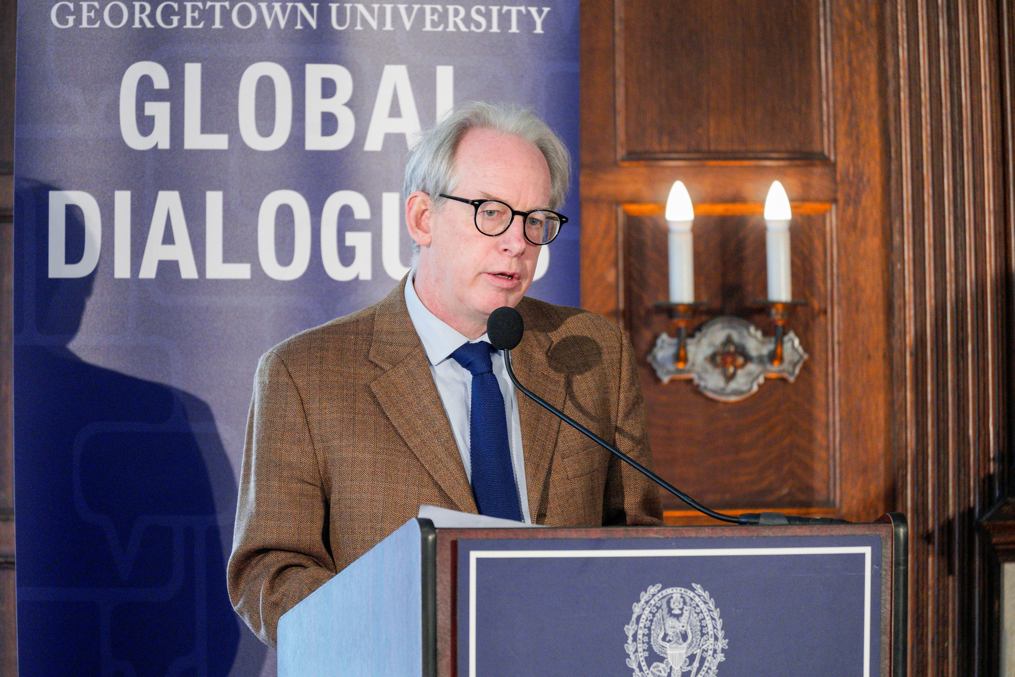 Paul Elie introduces panelists during "Revitalizing Democracy: The Faith Dimension."