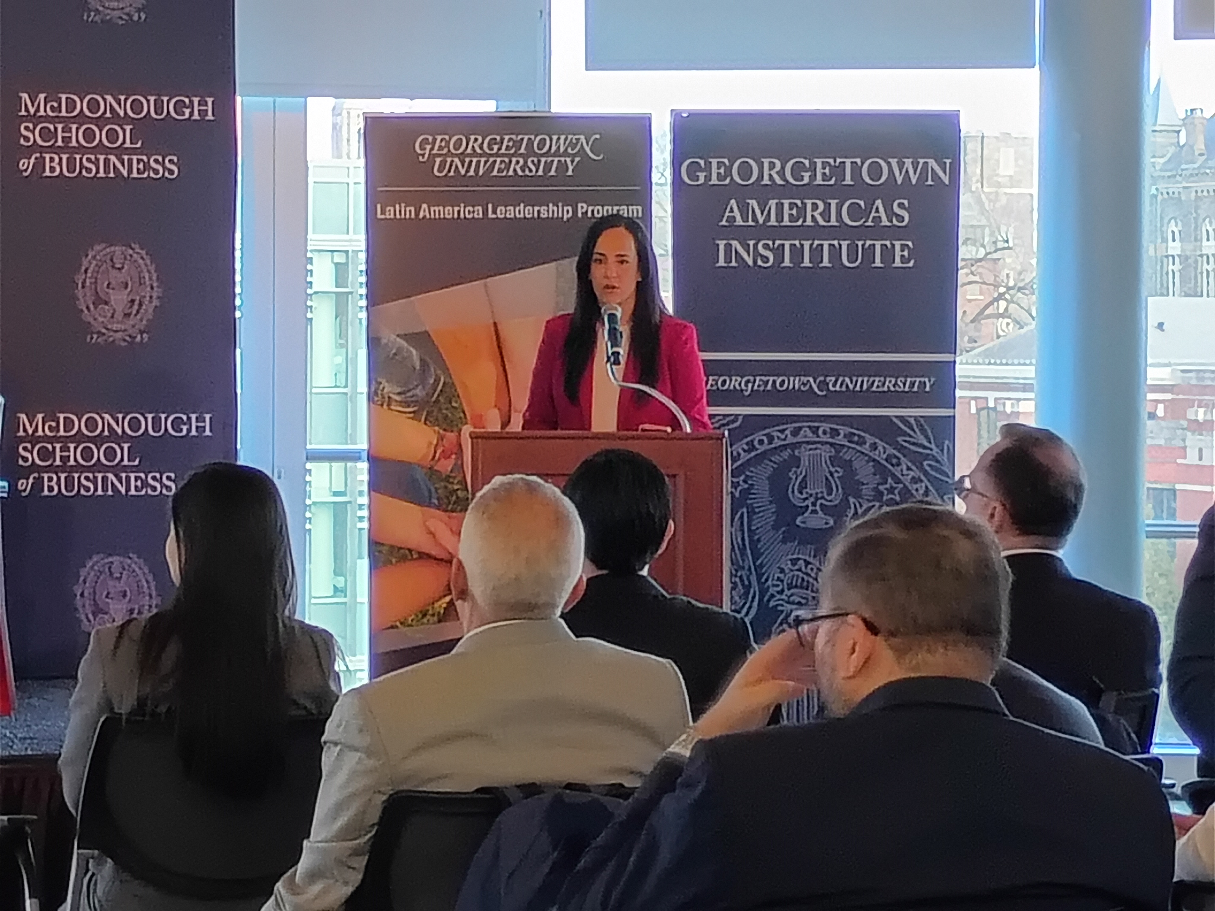 Diane Garza introducing the panel