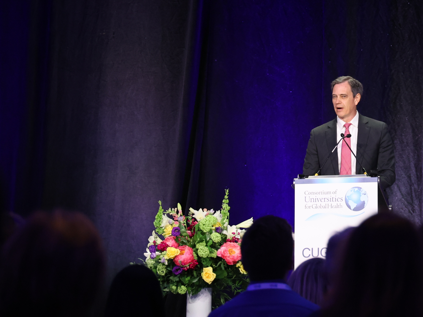 Director of the Center for Innovation in Global Health Charles Holmes, M.D., offered opening remarks on the evolving global health landscape.