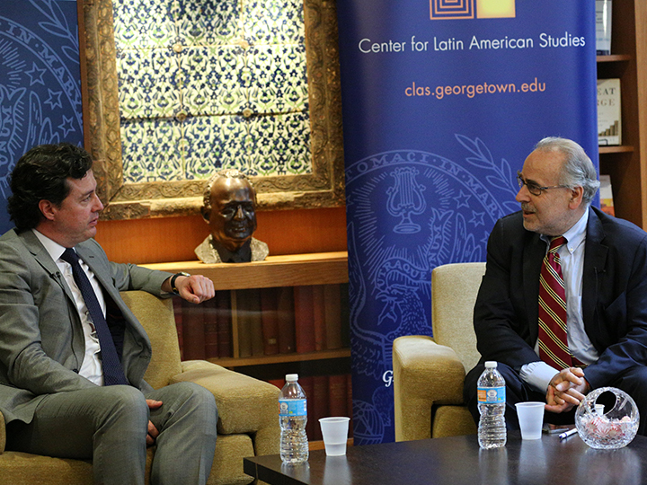 Marc Chernick and Senator Juan Manuel Galan at Georgetown University September 2017