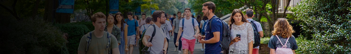 Students at Georgetown University walking outside
