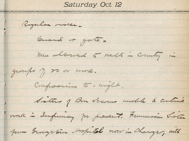 Prefect of Discipline diary entry from 1918