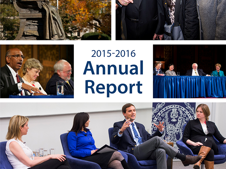 Annual Report Cover with images of various Initiative Public Dialogues