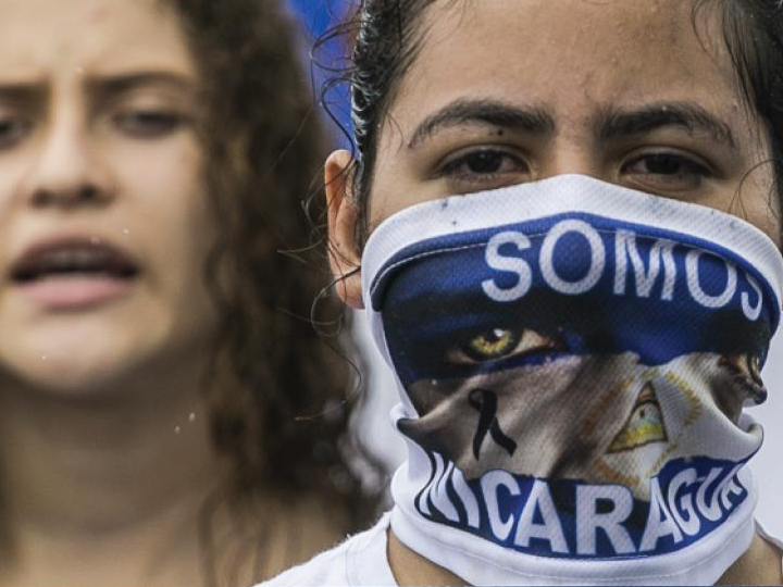 Nicaraguans protesting
