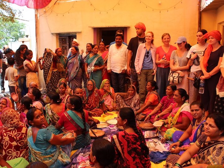 India Innovation Studio students participating in wedding preparations in Mhaswandi village, Maharashtra