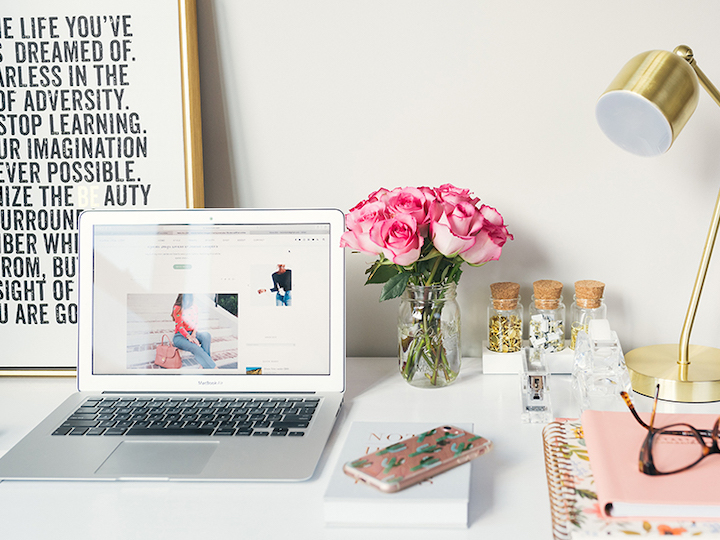 Desk of a teleworker