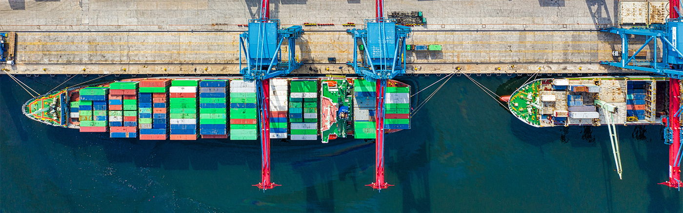 Shipping containers and cargo ships