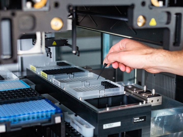 Robotic testing machine in drug manufacturing