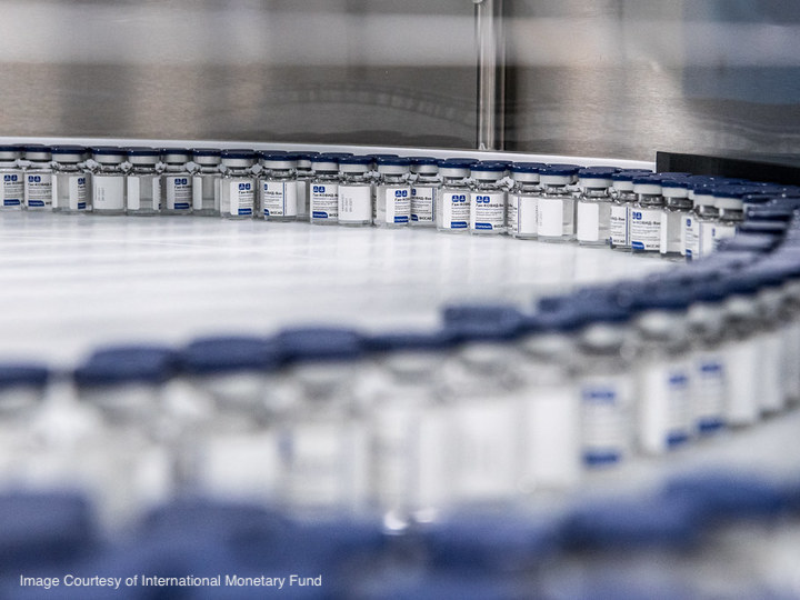 Vials of a COVID-19 vaccine are produced at a plant in Russia