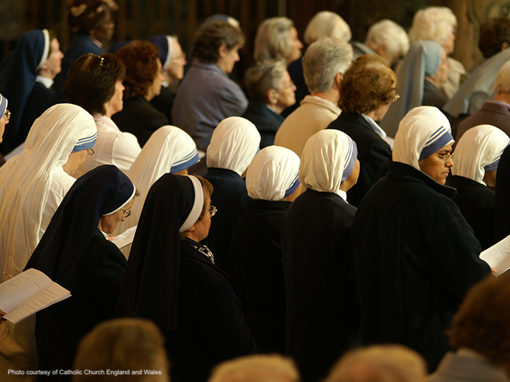 Catholic sisters attending a church service
