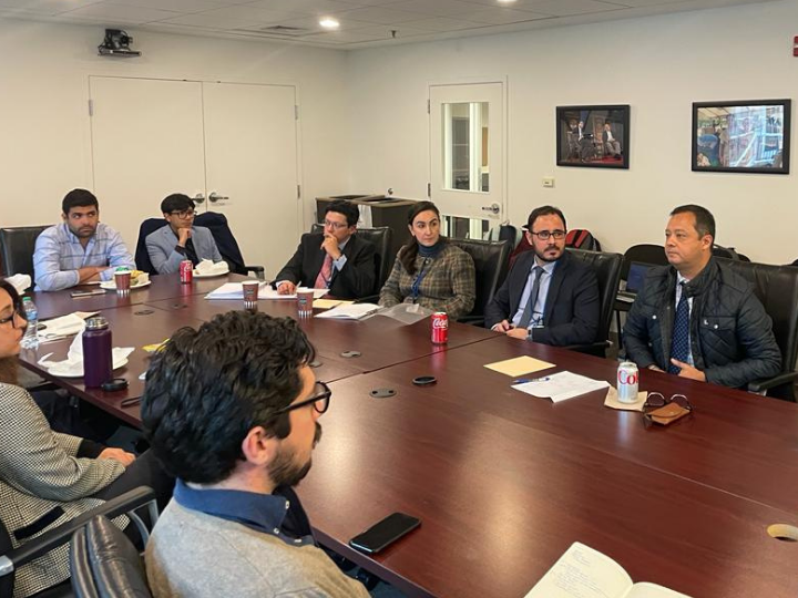 Gabriel Yorio meeting with students from McCourt School of Public Policy