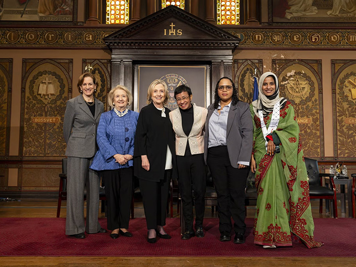 Hillary Clinton and the awardees of this year's Hillary Clinton Awards