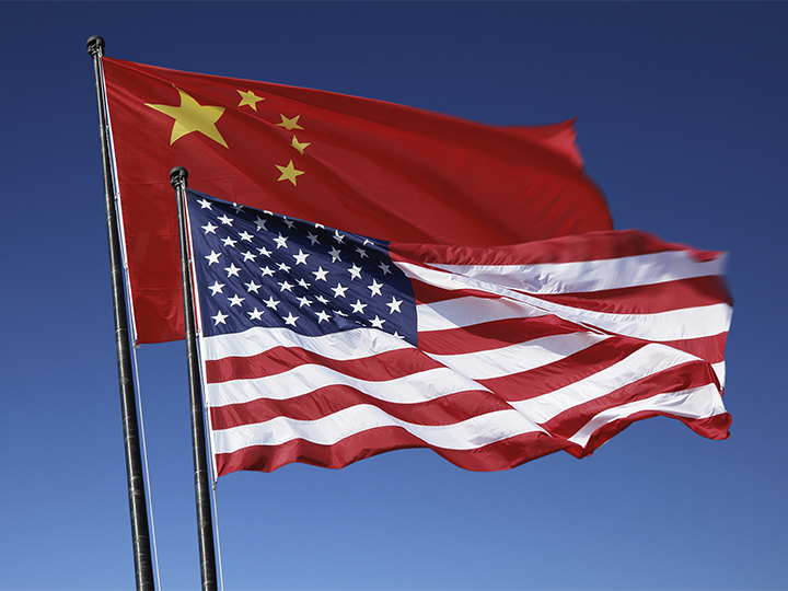 U.S. and China flags