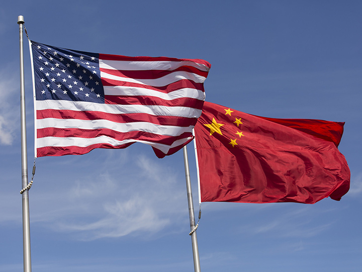 U.S. and China flags
