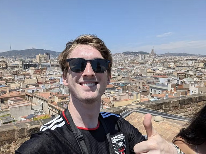 Elijah Ward in Barcelona in summer 2024