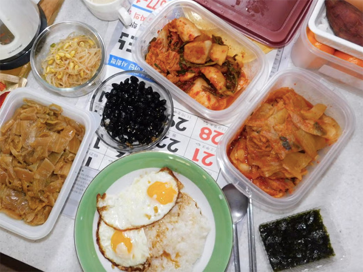 Breakfast at Yun’s grandmother’s apartment in Yesan, South Korea in December 2025