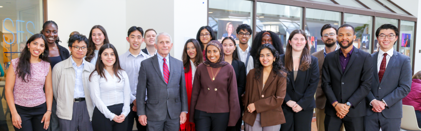 Students with Anthony Fauci.